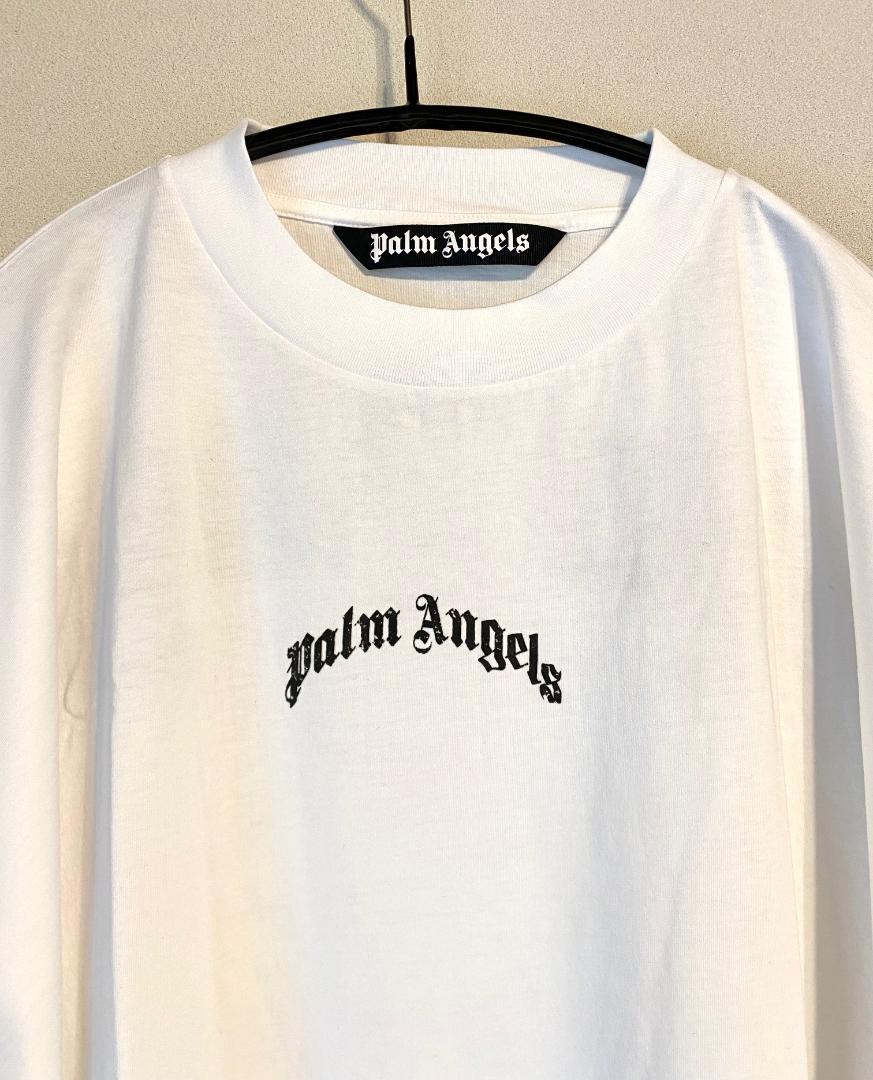 25SS【新品】Palm Angels カーブ ロゴオーバーサイズ Ｔシャツ 白