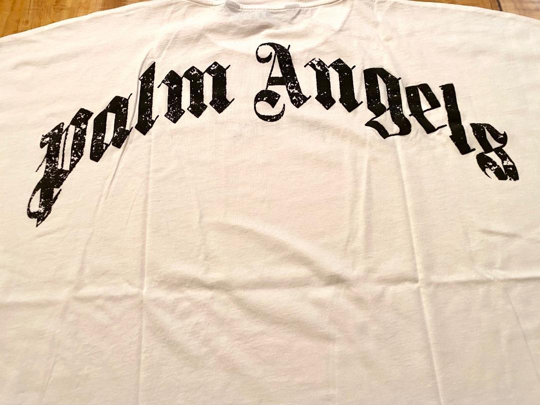 25SS【新品】Palm Angels カーブ ロゴオーバーサイズ Ｔシャツ 白