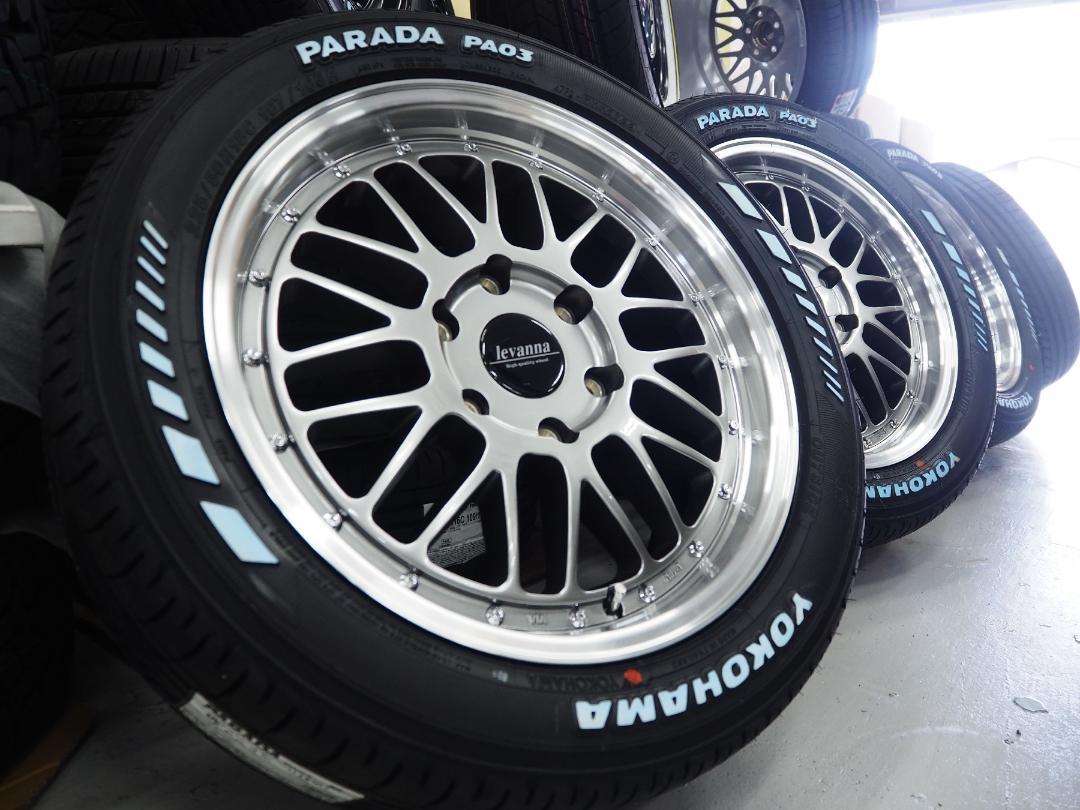 新品☆ツライチ設定☆深リム メッシュ 225/45R18 ハイエース 20
