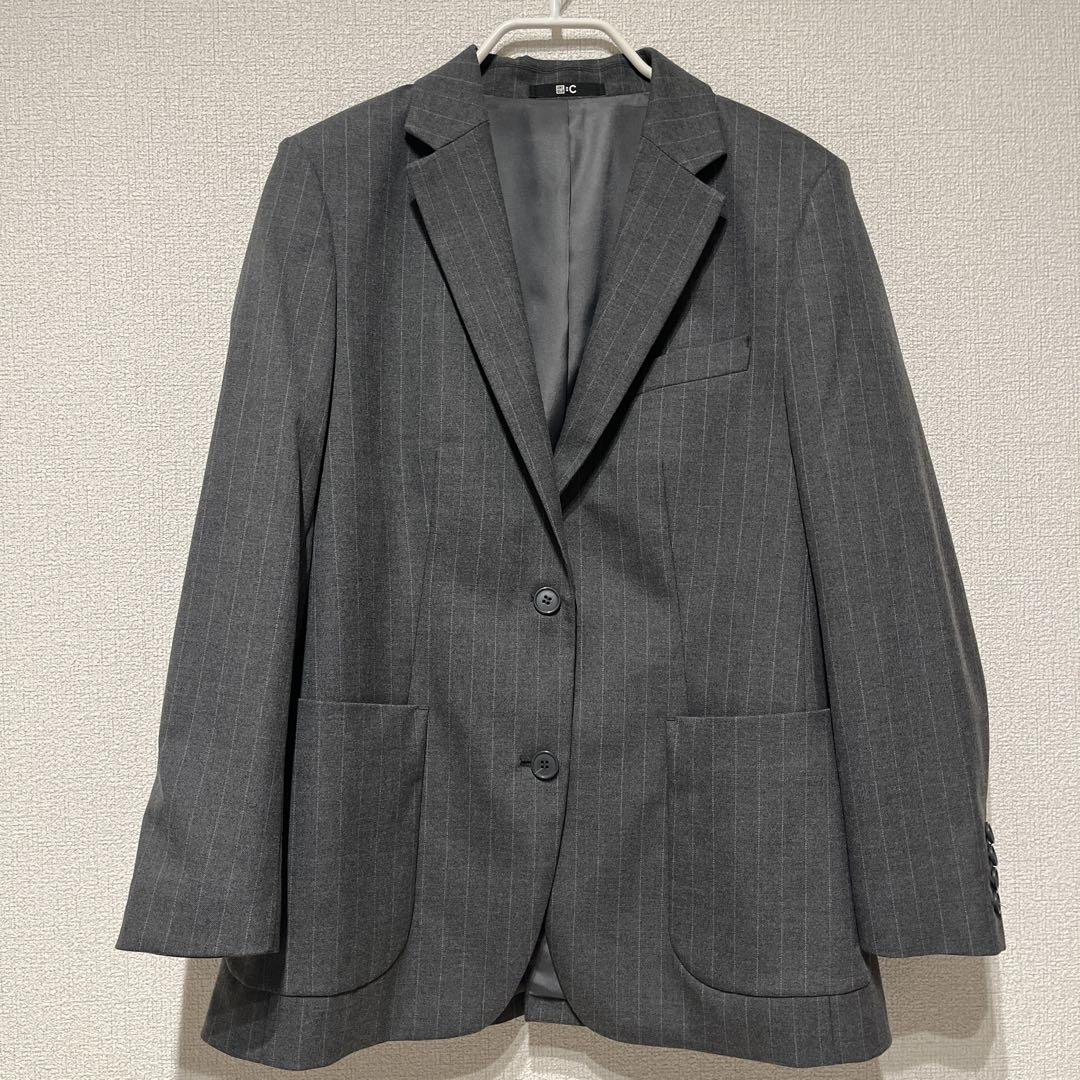 人気が高い 新品 UNIQLOC オーバーサイズジャケット／ストライプSサイズ 24AW ジャケット・アウター