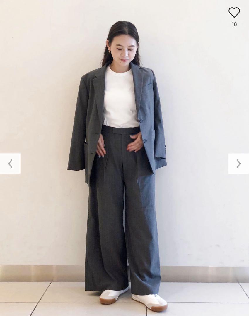 新品 UNIQLOC 24AW オーバーサイズジャケット／ストライプSサイズ