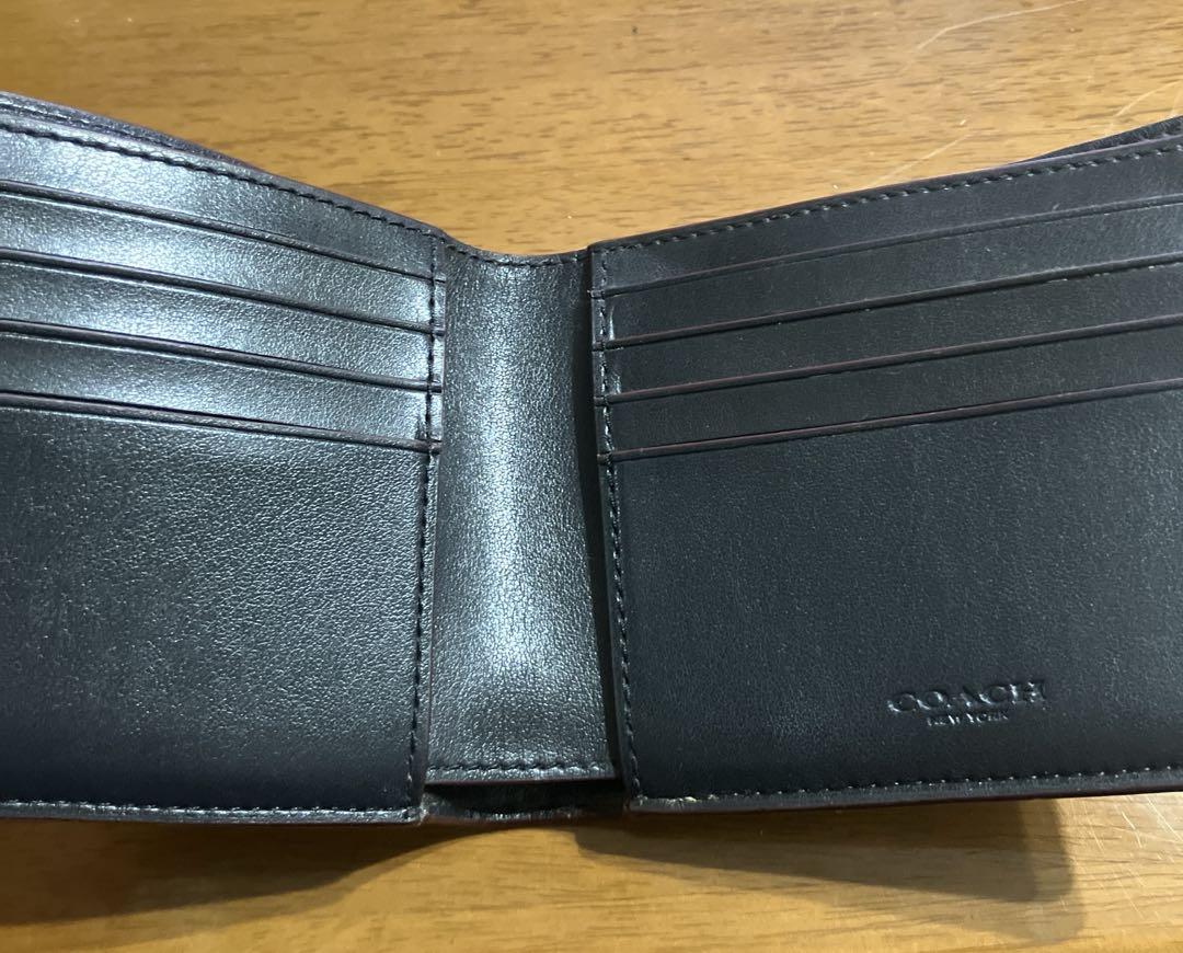 【COACH】 コーチ メンズ ブラック 二つ折り財布