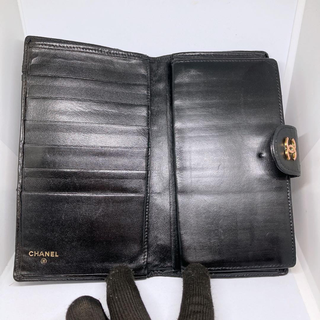 CHANEL シャネル長財布 ピコローレ ブラック がま口 シャネル がま口 財布 長財布 ビコローレ 中古の通販はau PAY