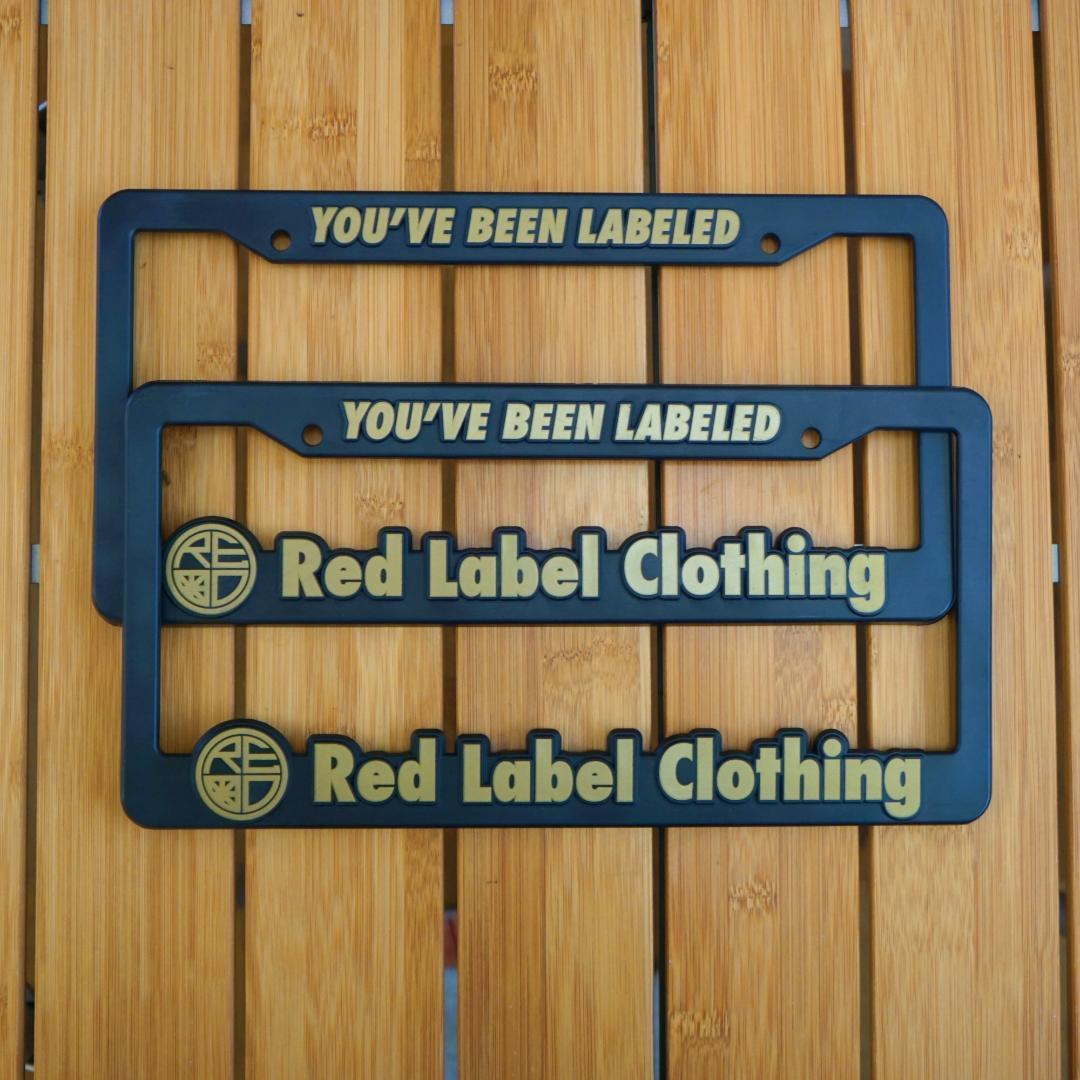 ハワイ RED LABEL CLOTHING ナンバーフレーム　ゴールド