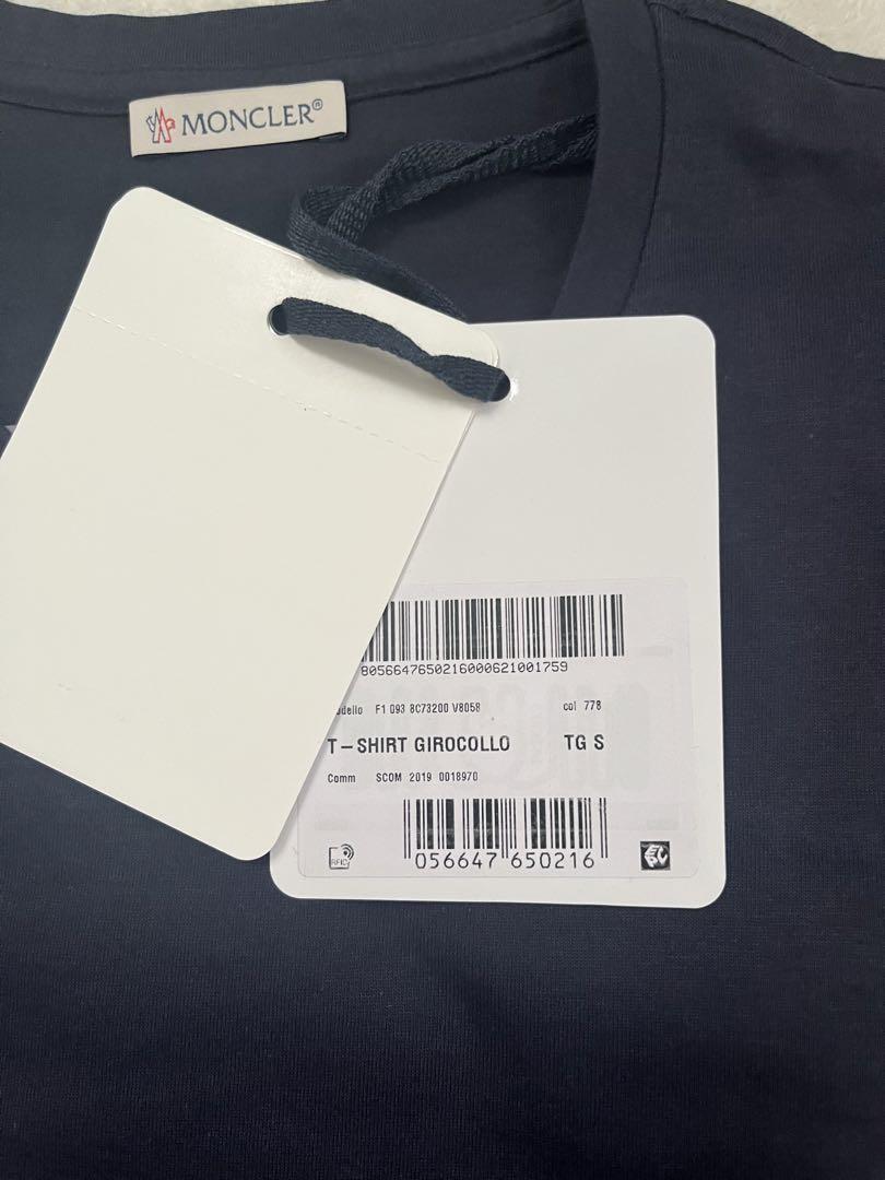 驚きの価格 ロゴパッチ 新品】MONCLER 半袖 S サイズ ネイビー Tシャツ トップス