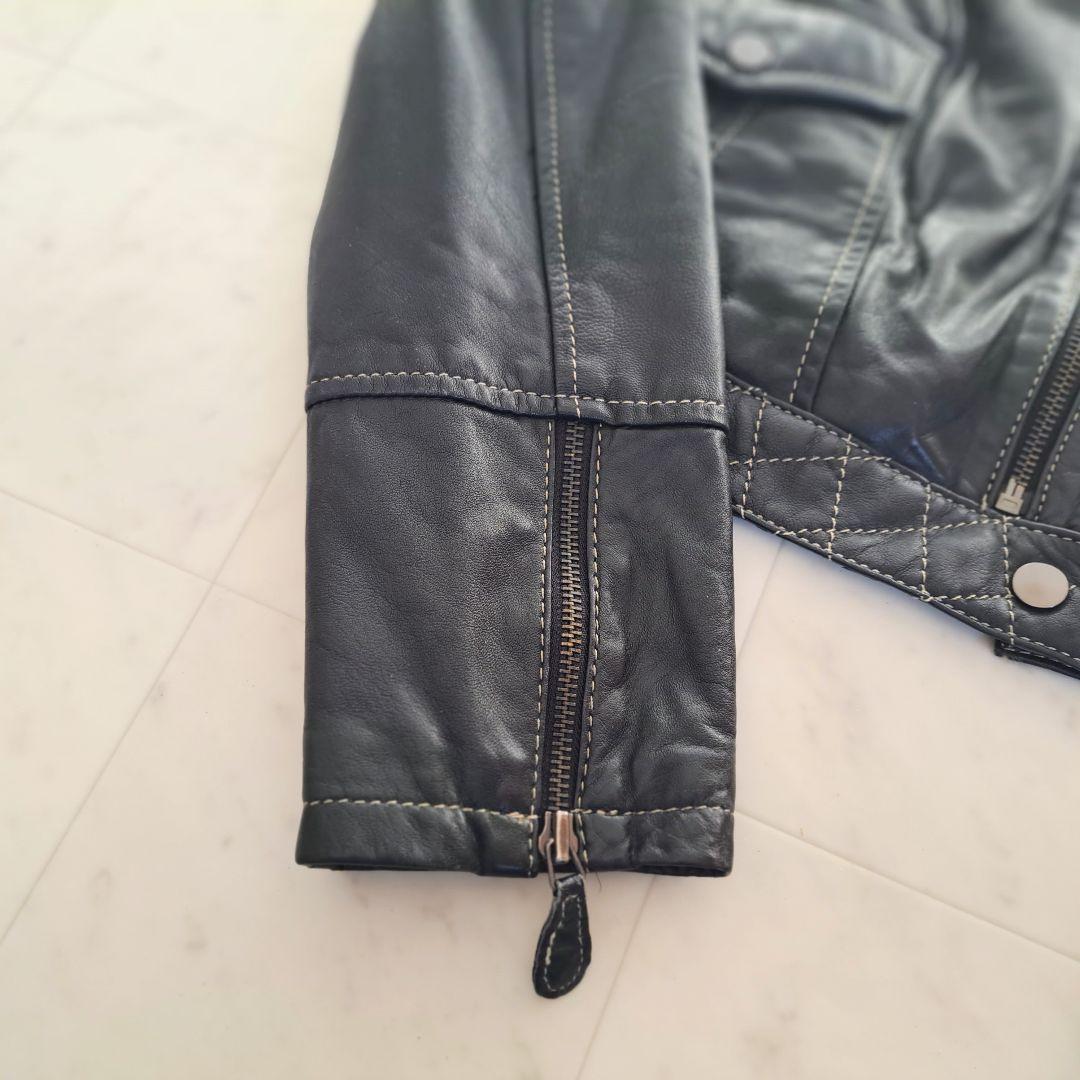 【本革】ZARA ザラ レザー ライダース ジャケット 黒 Ｌサイズ
