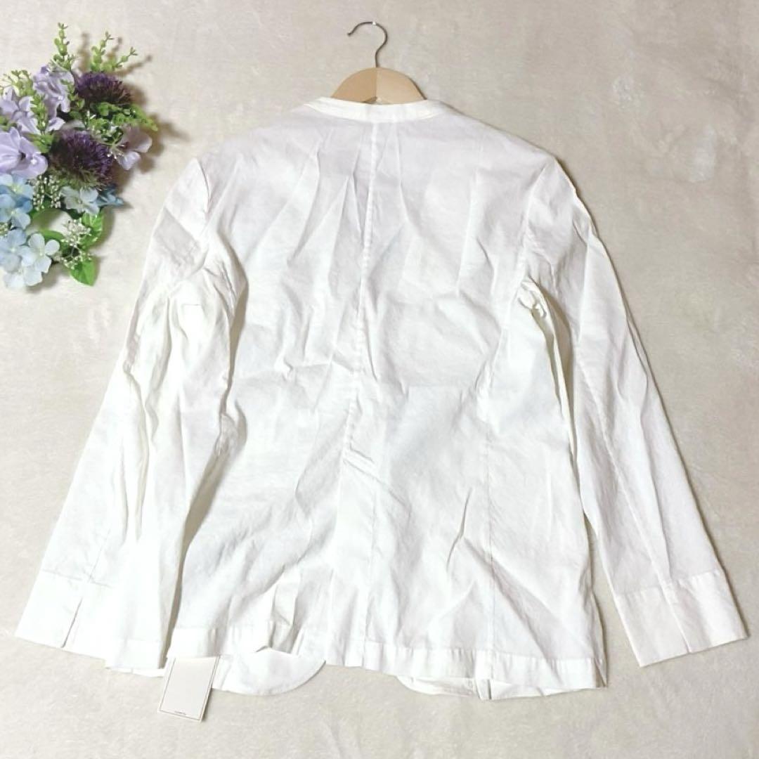 未使用✨大きいサイズ44 23区 リネン混 ノーカラージャケット