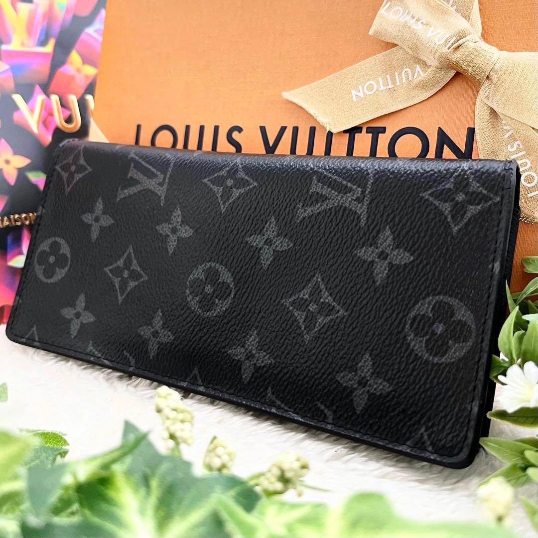 美品 ルイヴィトン モノグラム エクリプス 新型 ポルトフォイユ ブラザ 長財布
