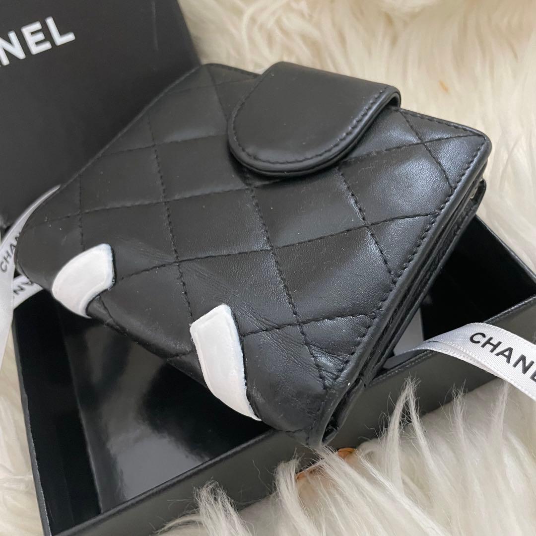 シャネル CHANEL 財布 カンボンライン ココマーク がま口 ピンク 黒 シャネル CHANEL 財布 カンボンライン ココマーク がま口 ピンク 黒