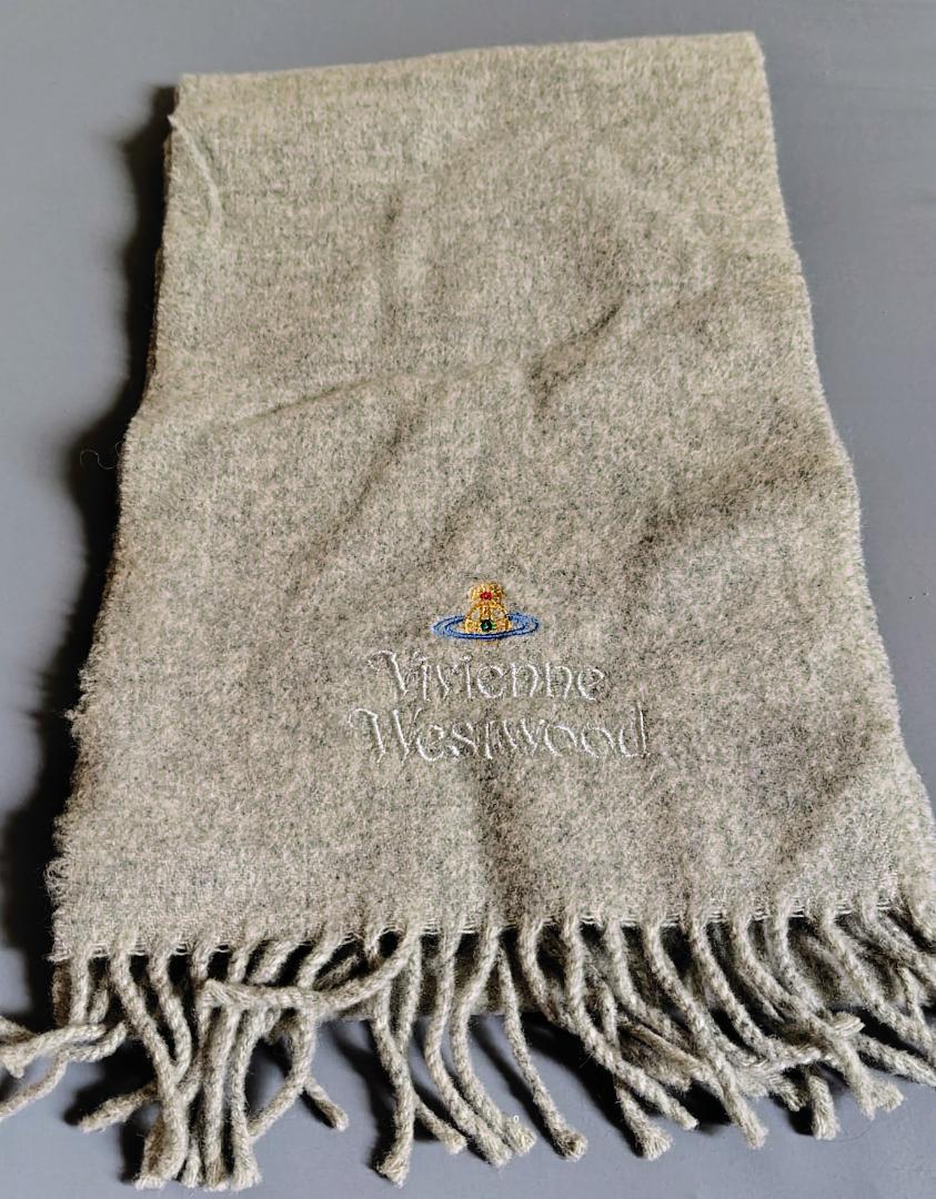 Vivienne Westwood ウールマフラー グレー Vivienne Westwood グレー マフラー【まとめ買い大歓迎！】