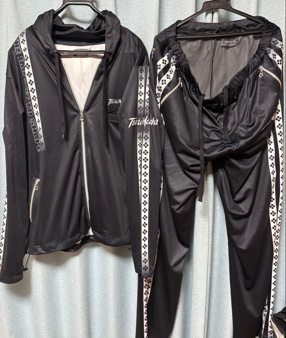 釣武者ウェア上下セット出品　サイズ XXLです サンライン　がまかつ　釣武者