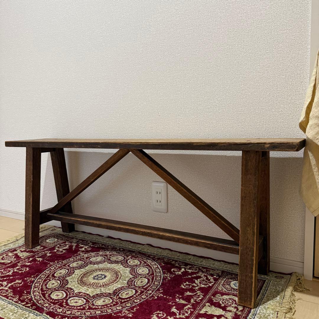 昭和レトロ 木製 ベンチ アンティーク 古道具 ビンテージ シャビー 店舗什器やや傷や汚れあり MARWIL-DEMENAGEMENTS_CH