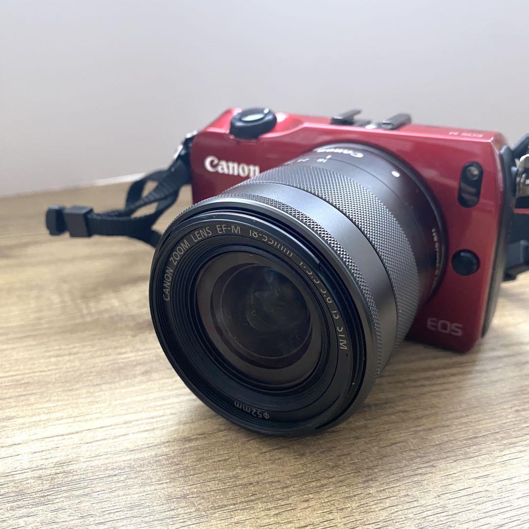 【Tsuki】Canon EOS M ミラーレス一眼 レッド18-55mm