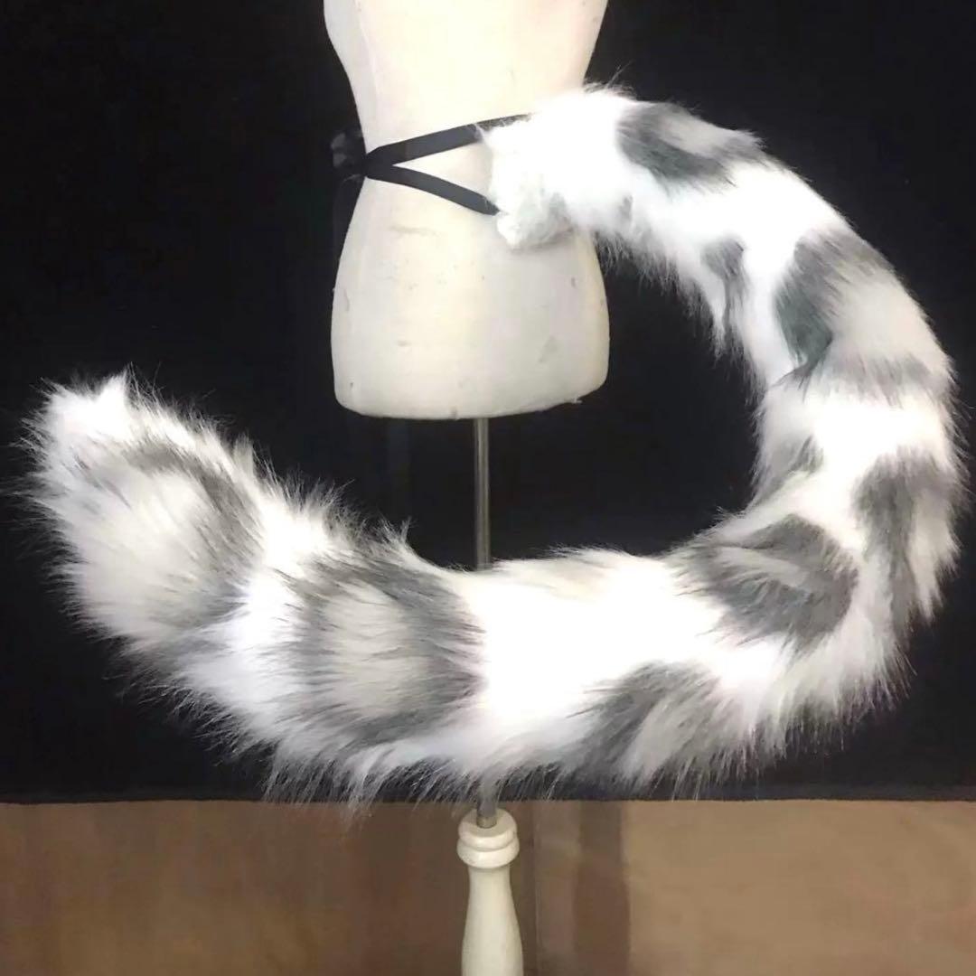 ハンドメイド動物しっぽ　アニマルテール 130cm ユキヒョウ　雪豹