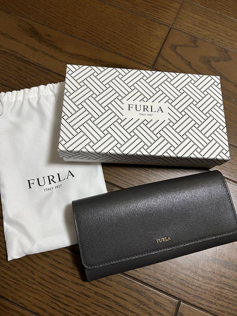 正規品　FURLA グレー✖️ピンク　長財布 箱・巾着付き