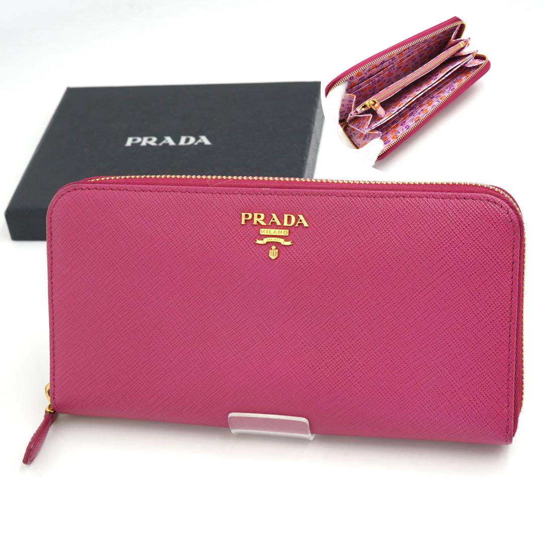 ✨未使用展示品・保証書付き✨　PRADA 長財布　サフィアーノレザー　ファスナー ✨未使用展示品✨ PRADA 長財布 サフィアーノレザー フラワー
