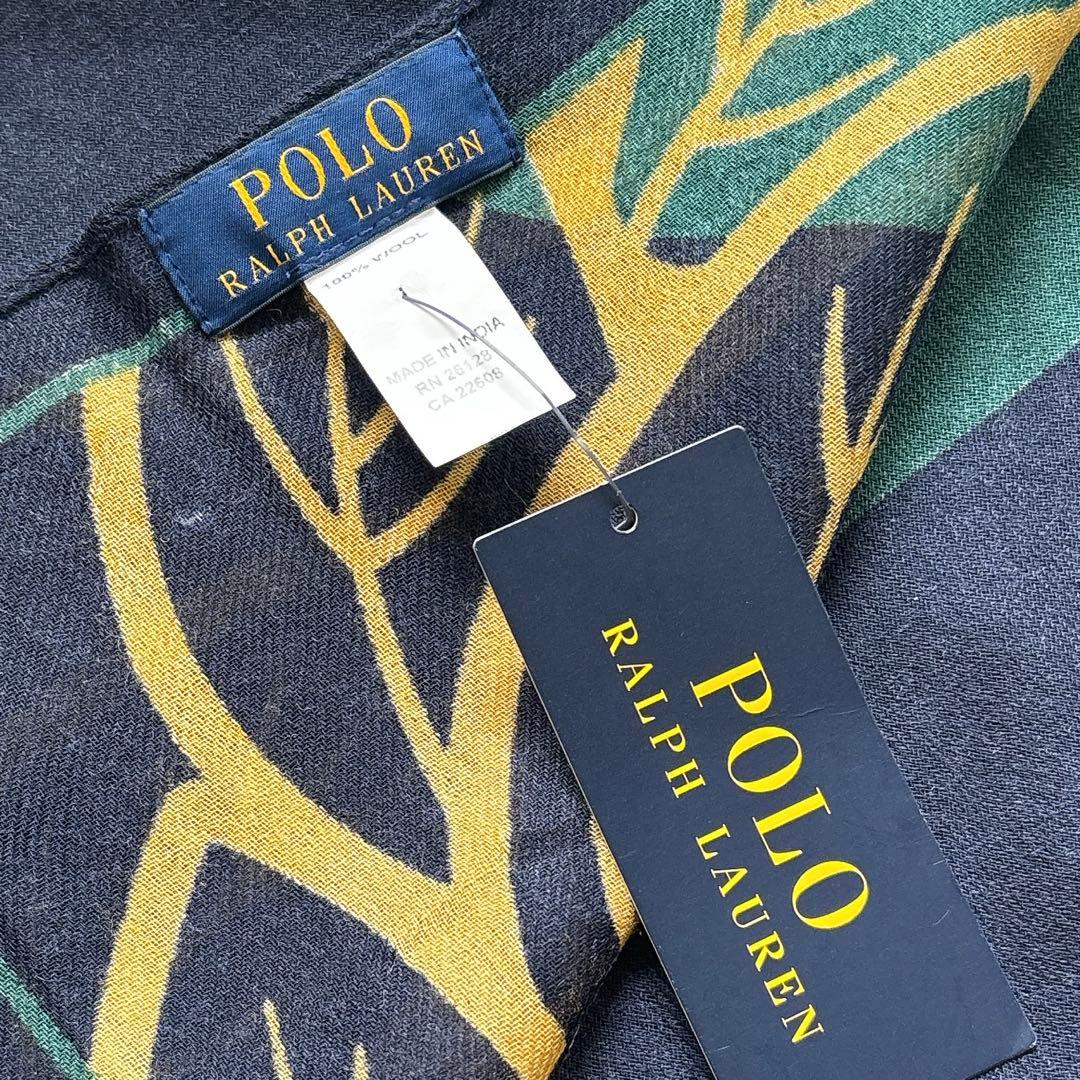 未使用タグ付き❤️ポロラルフローレン❤️大判ストール ウール ネイビー 未使用タグ付き❤️ポロラルフローレン❤️大判ストール ウール ネイビー