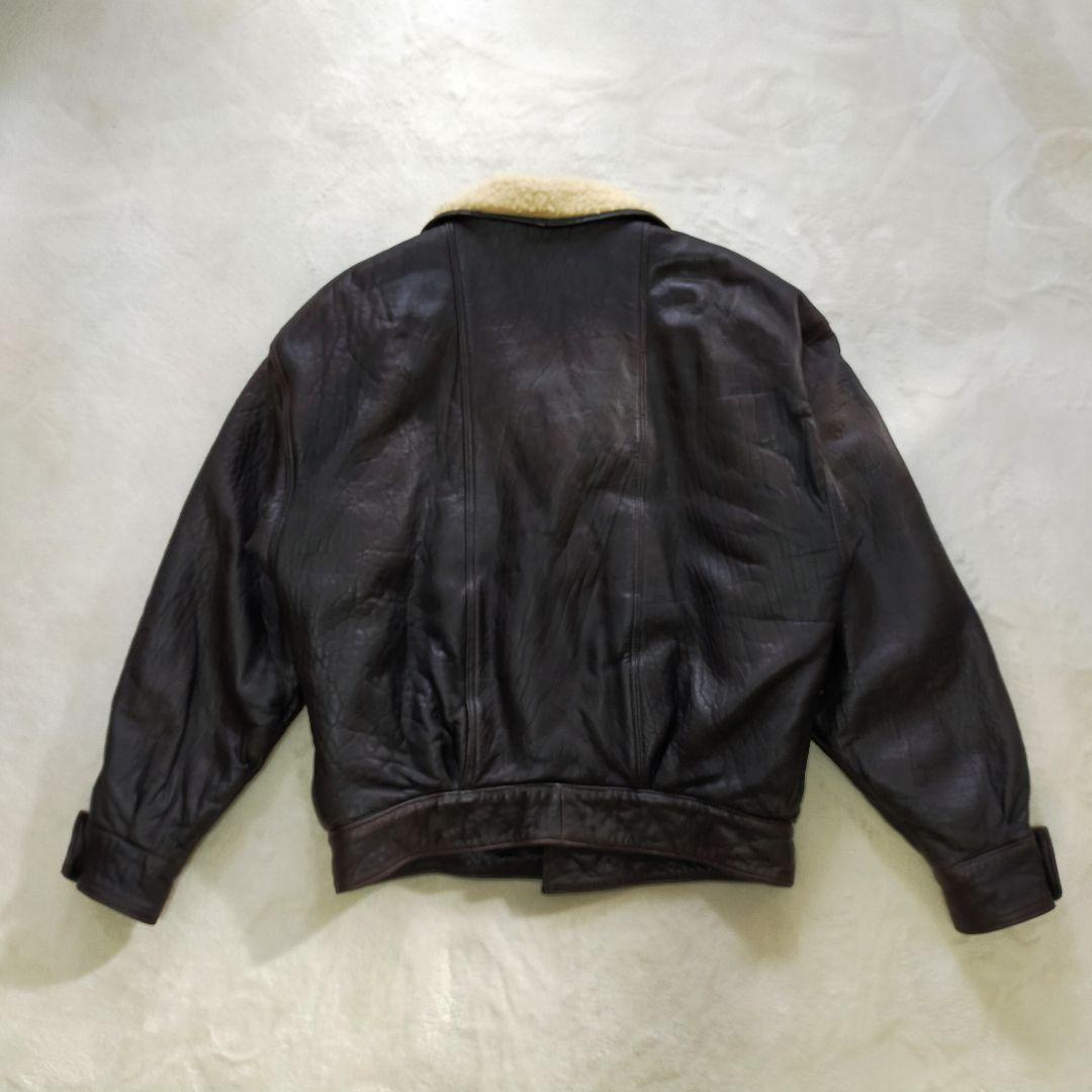 80S　90S　ユーロ古着　イタリア製　レザージャケット　短丈　G-1　A−2