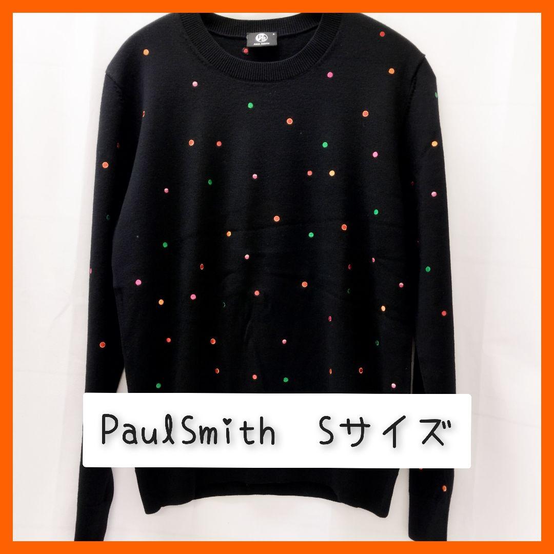 PS PaulSmith　ポール・スミス　ニット　黒　ドット　Sサイズトップス