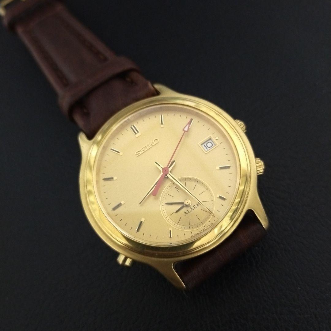人気　SEIKO ALARM セイコー アラーム　金色 メンズ　腕時計　美品