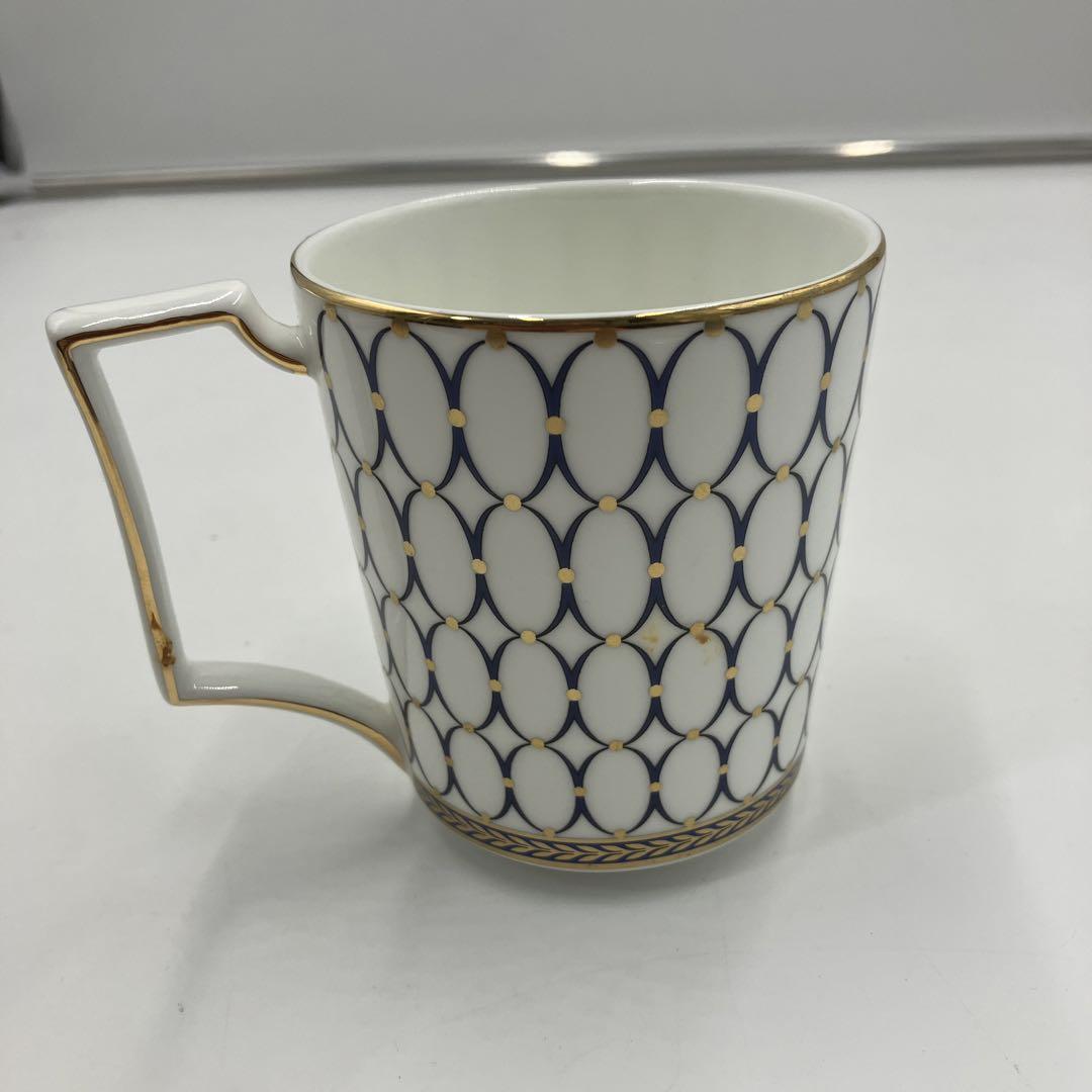 美品ウエッジウッド☆WEDGWOOD ルネッサンス ゴールド マグ (ブルー)
