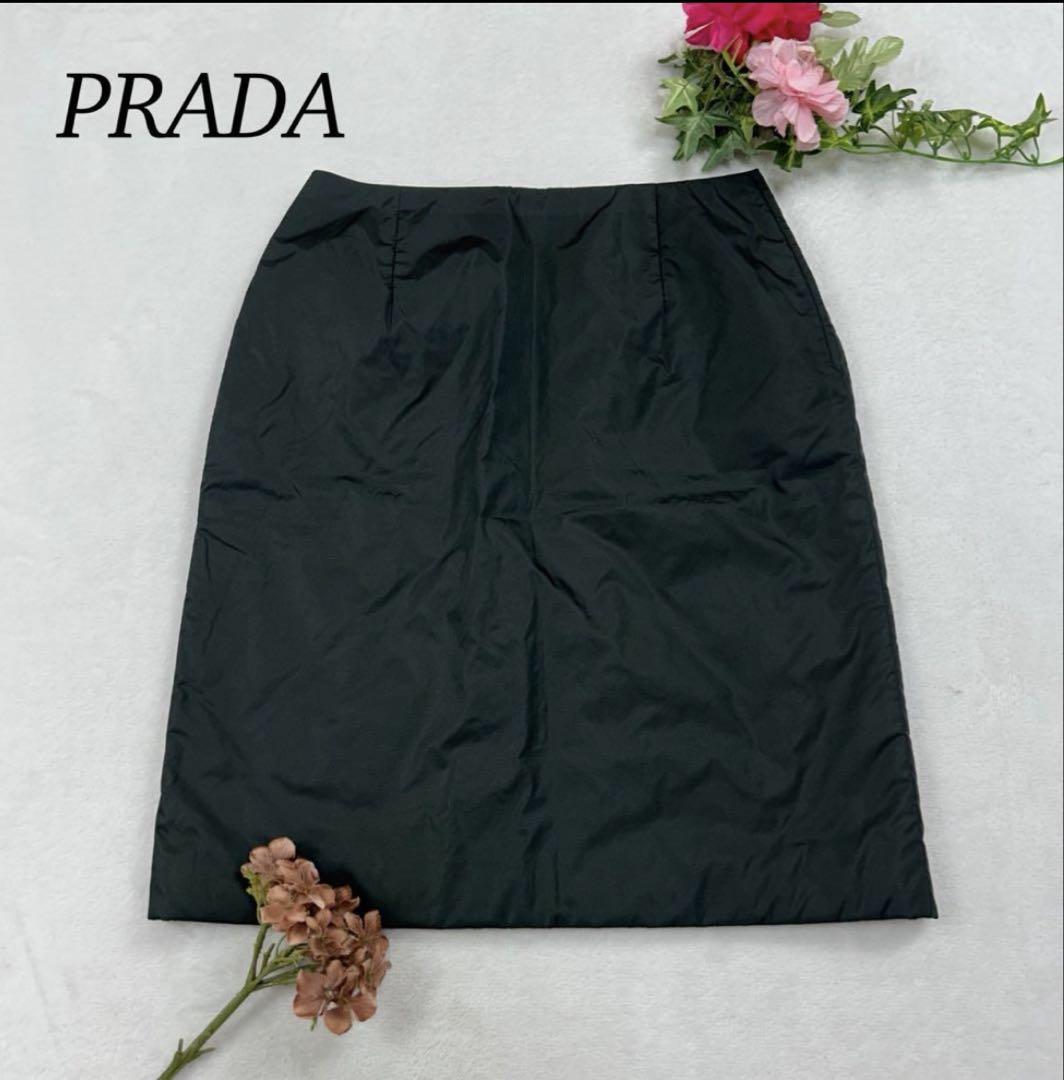 【極美品】PRADA プラダ スカート ブラック 40 膝丈 マキシ丈 1883955613.jpg?1681950465