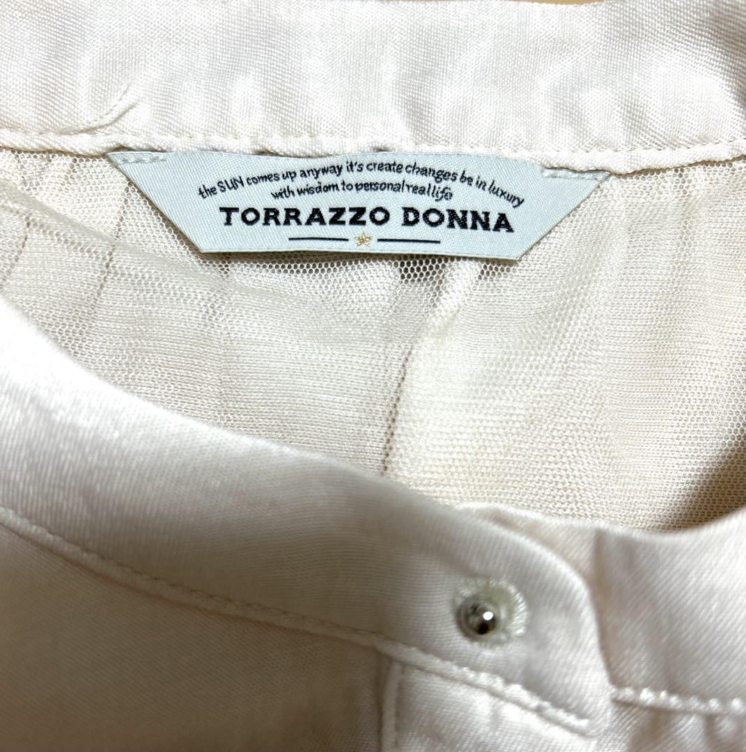 一部店舗/WEB限定》TORRAZZO DONNAビジューバルーンブラウス/le