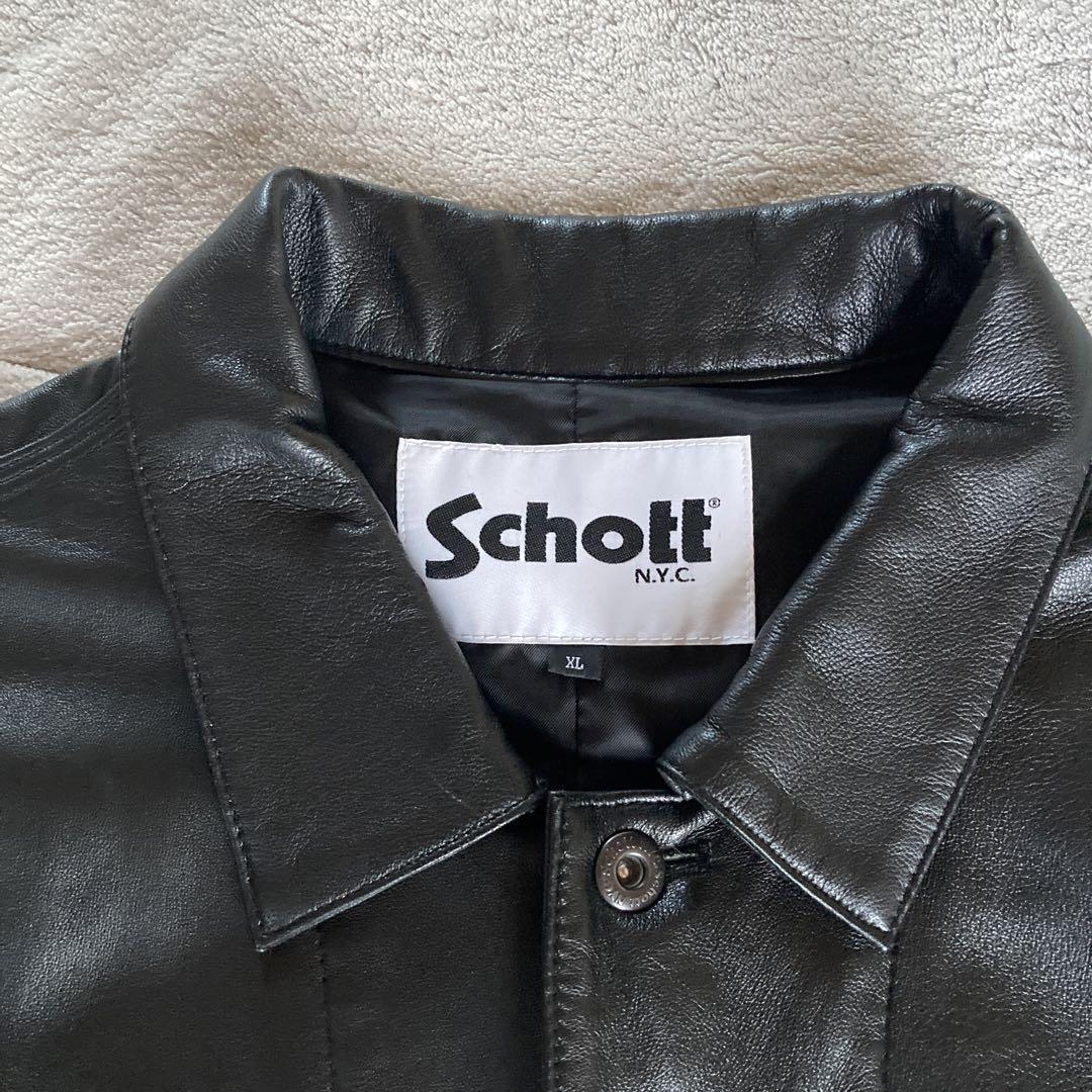 極美品　Schott ショット　ラムレザー カバーオール ジャケット　23AW