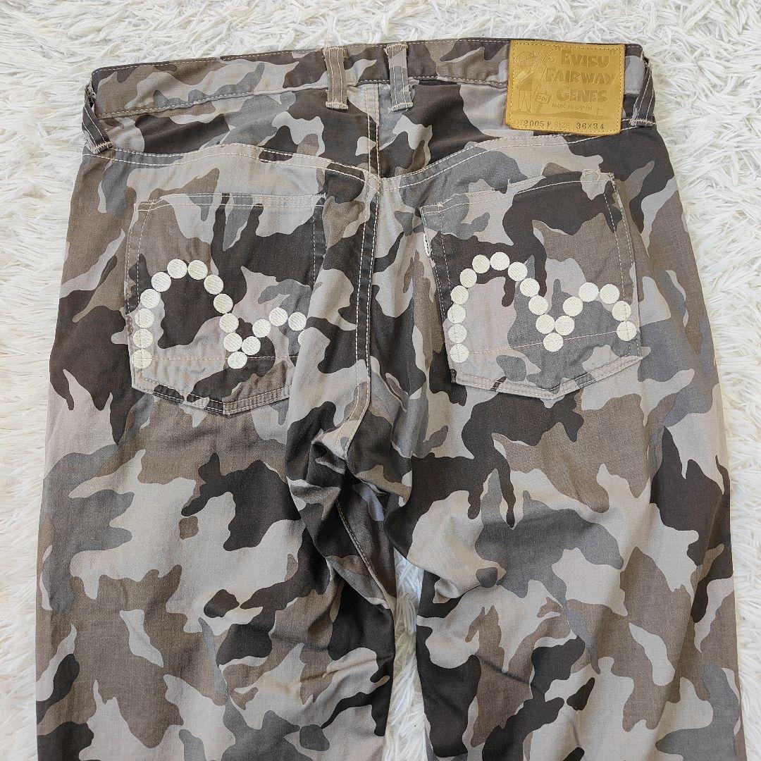 レア品　EVISU FAIRWAY GENES カモフラミリタリーパンツ　36