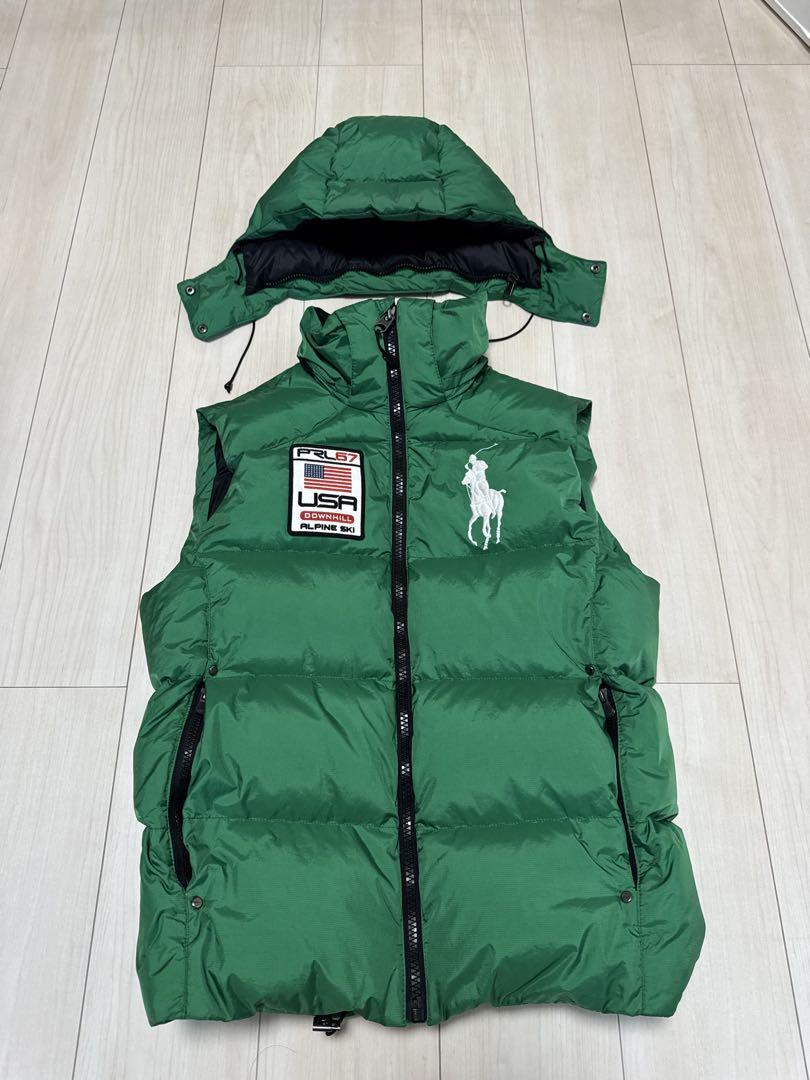 極美品 ポロラルフローレン 2way ダウ ンベスト ビッグポニー ワッペン