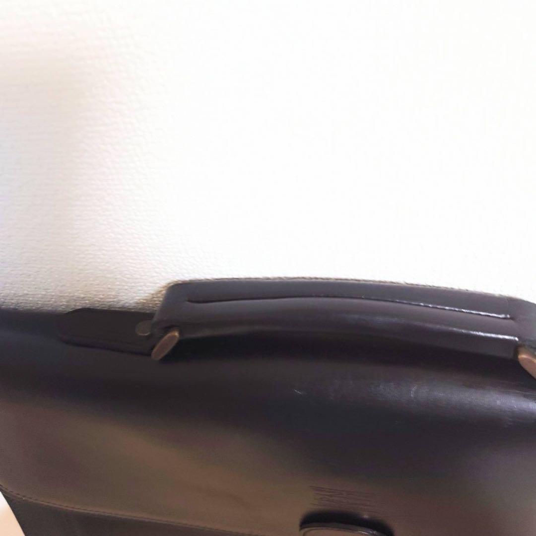PORTER ビジネスバッグ ブリーフケース ロゴ シルバー金具 レザー 黒