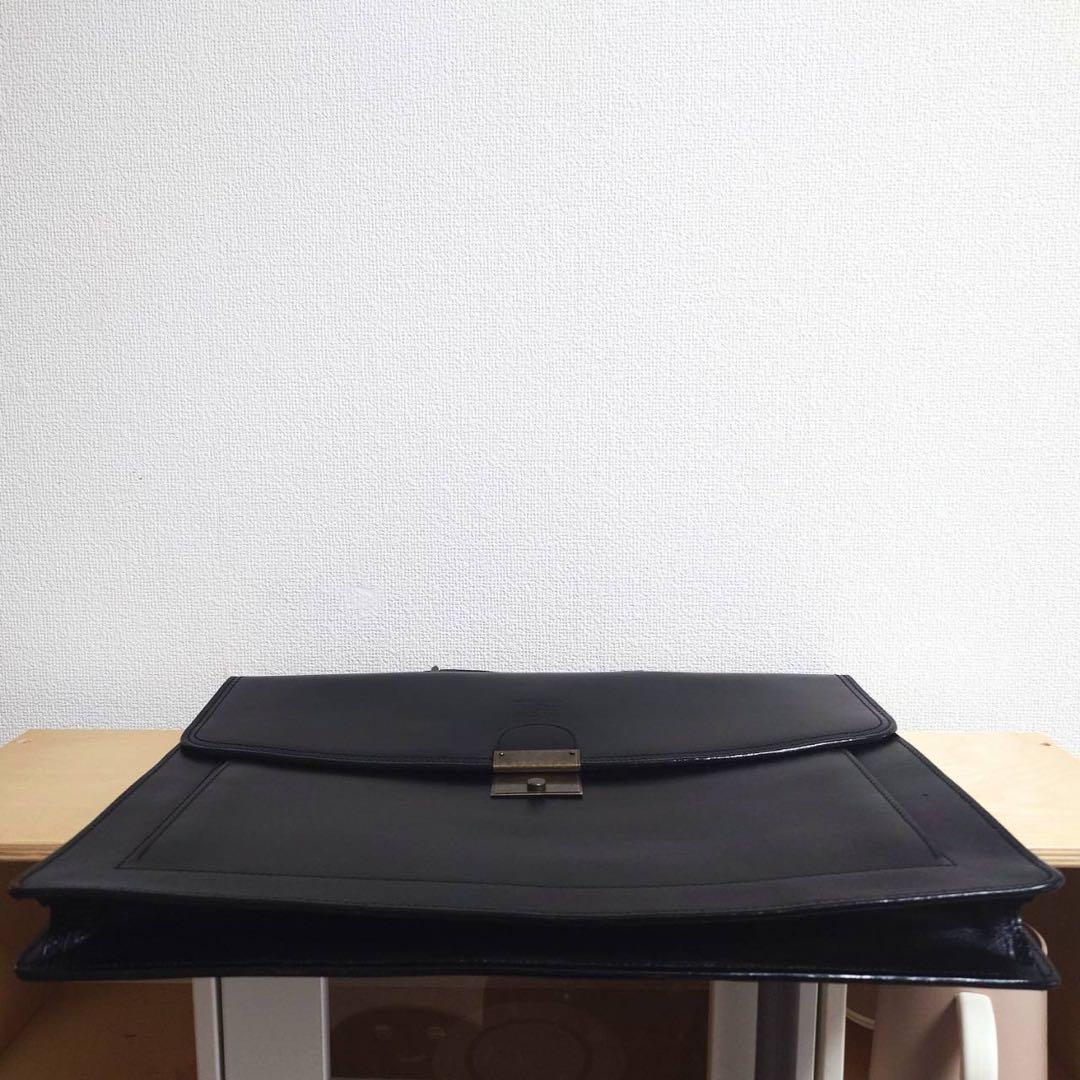 PORTER ビジネスバッグ ブリーフケース ロゴ シルバー金具 レザー 黒