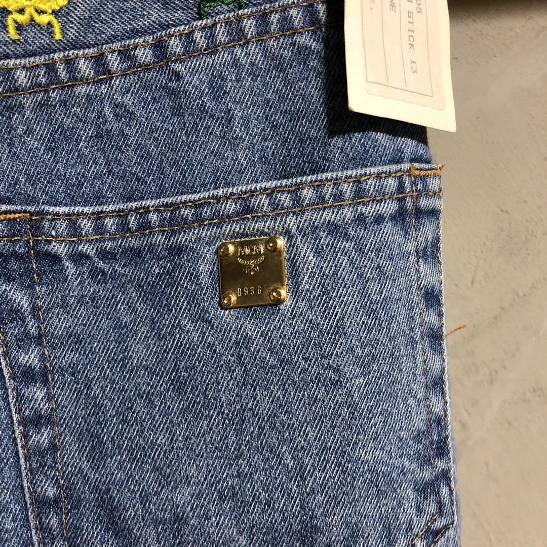 新品未使用タグ付 MCM デニム 刺繍ロゴ ブルー 25 レディース