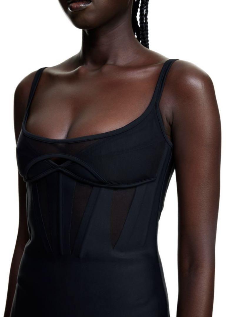 MUGLER  コラボ　コルセットスタイルミニドレス　36