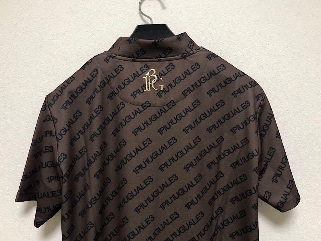新品1PIU1UGUALE3 GOLF定価3.5万ロゴ総柄モックネックTシャツⅥ
