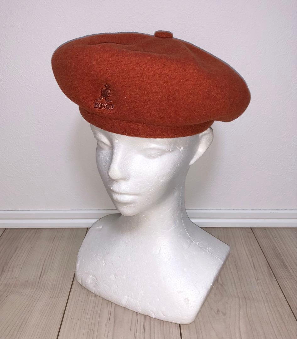 S 美品 KANGOL ウール ベレー帽 ハンチングキャップ ブラウン 茶