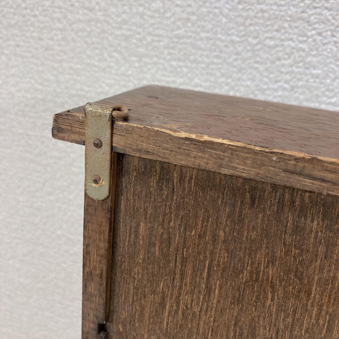 飾り棚　木製キャビネット　プリンタートレイ　小物入れ　昭和レトロ　アンティーク