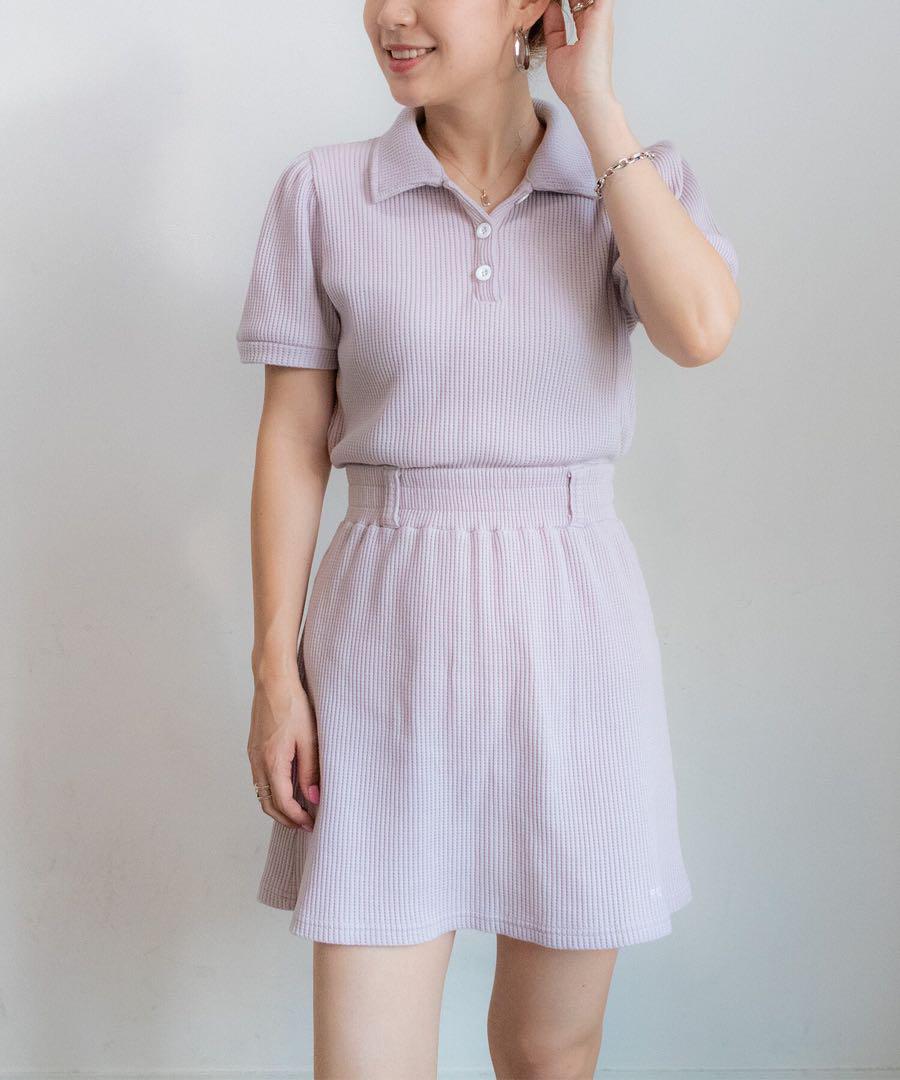 PICH GOLF 薄い紫 ポロシャツ ワッフル生地 セットアップ