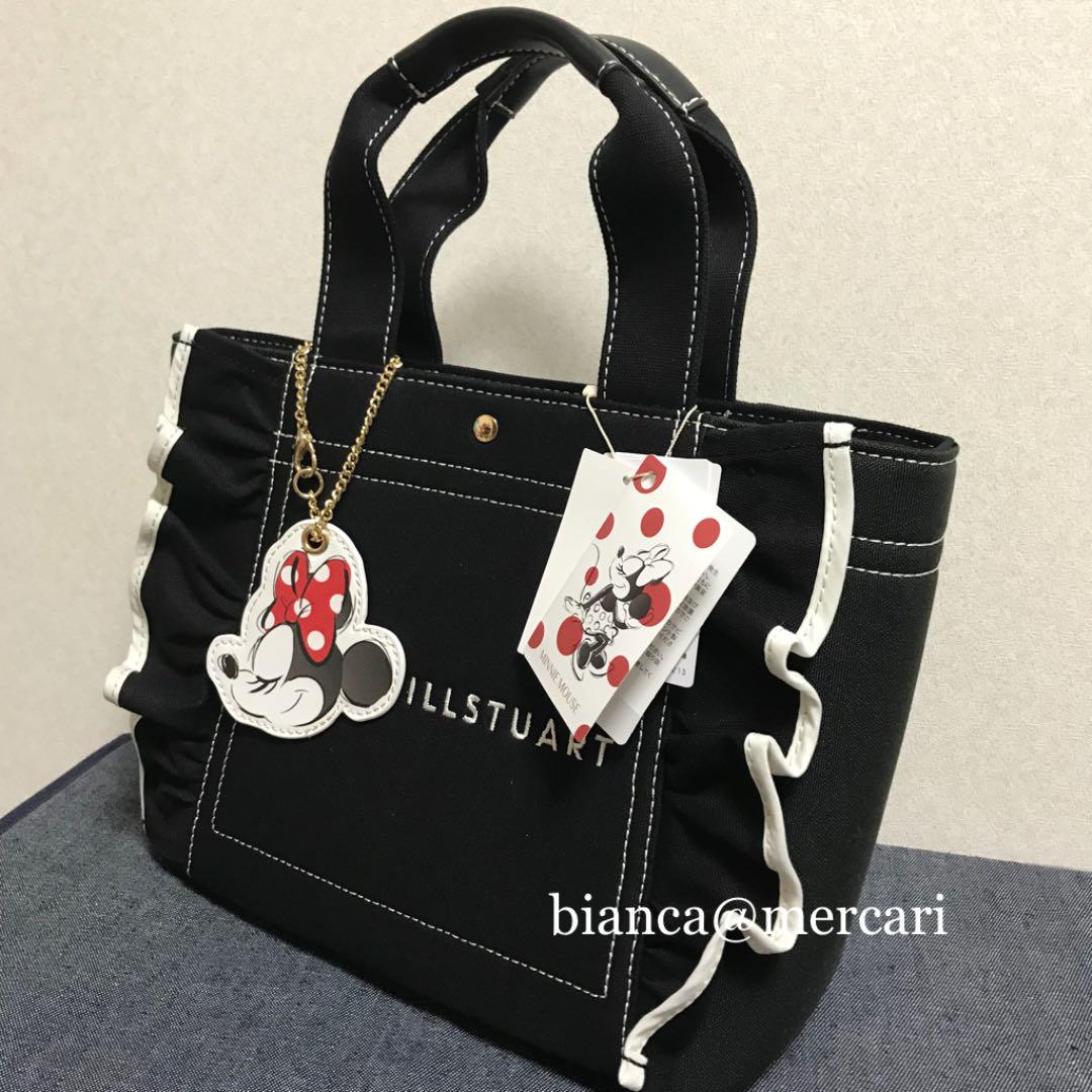 ジルバイジルスチュアート♡ディズニーコラボフリルバック新品未使用 ディズニー ジルバイ フリルトートバッグ ブラック 黒 ミニー