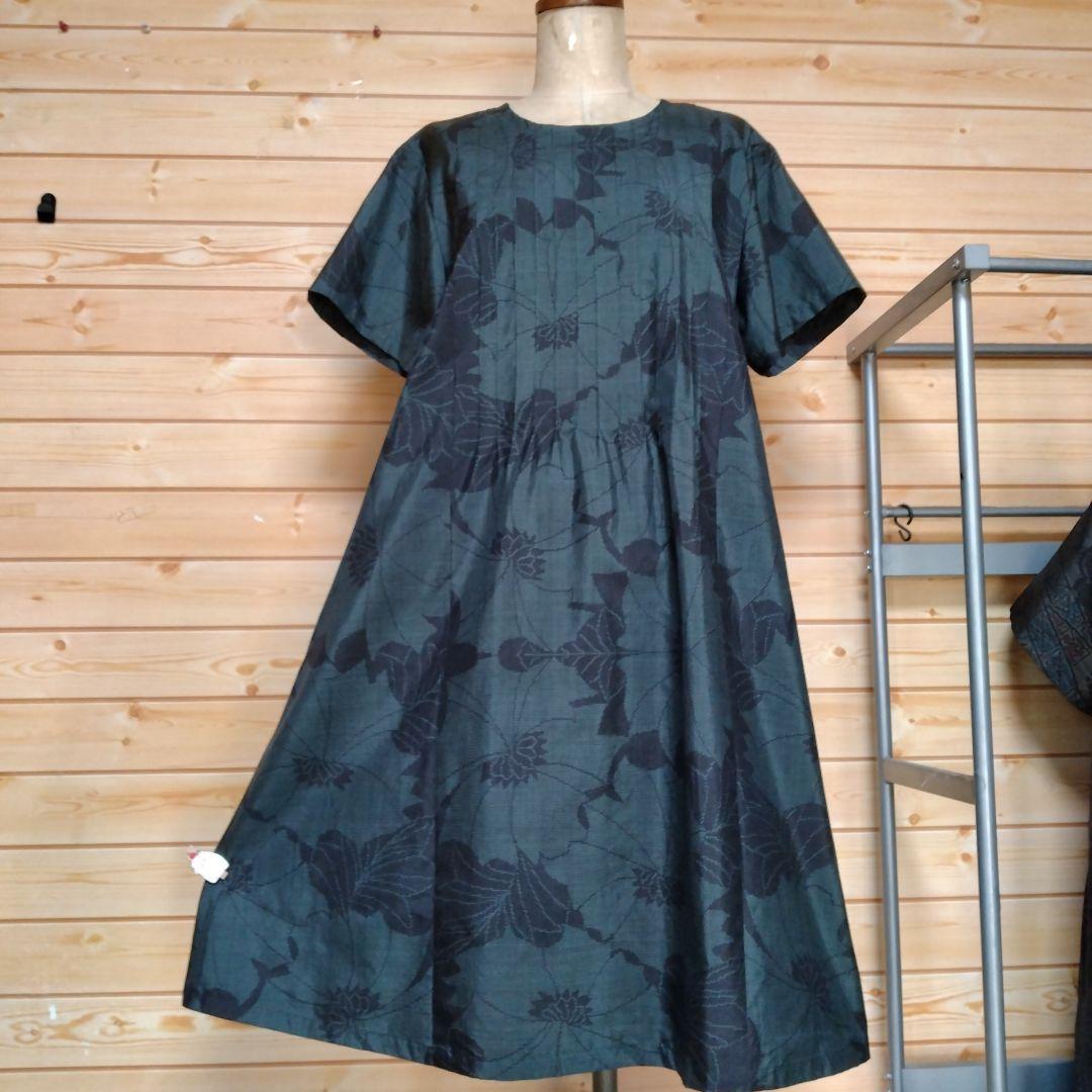 大島リメイク　ピンタックチュニックワンピース