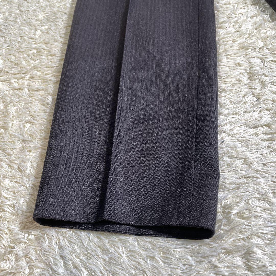 極美品✨エルメス ヘリンボーン モヘア アルパカ混ウール スラックス 42