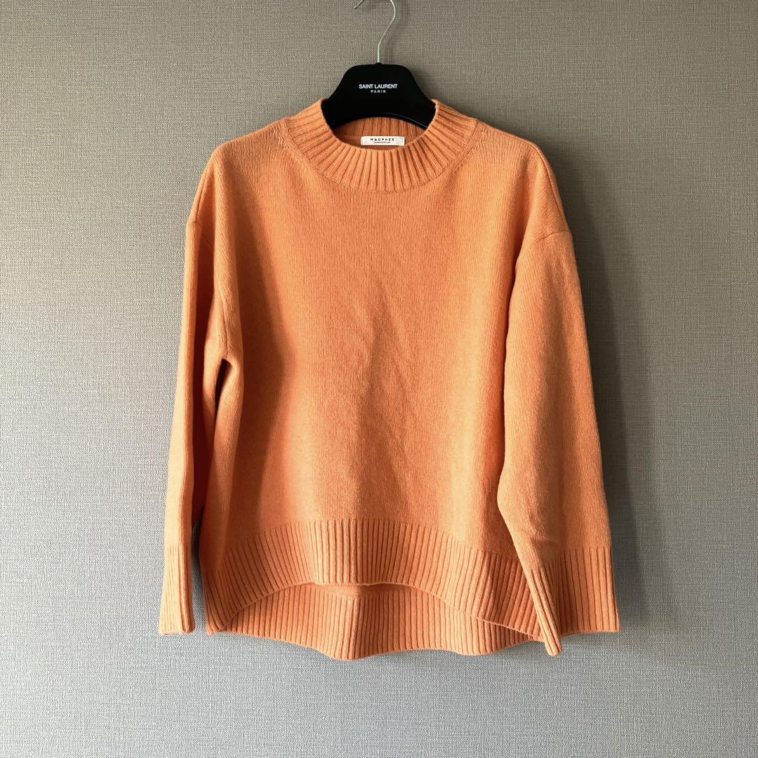 【美品】MACPHEE ファインラムズウール ビルドネック プルオーバー ニット