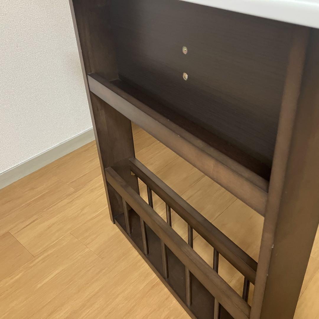 【美品】【ニトリ】伸長式ダイニングテーブル　ロピア2　ホワイト&ダークブラウン