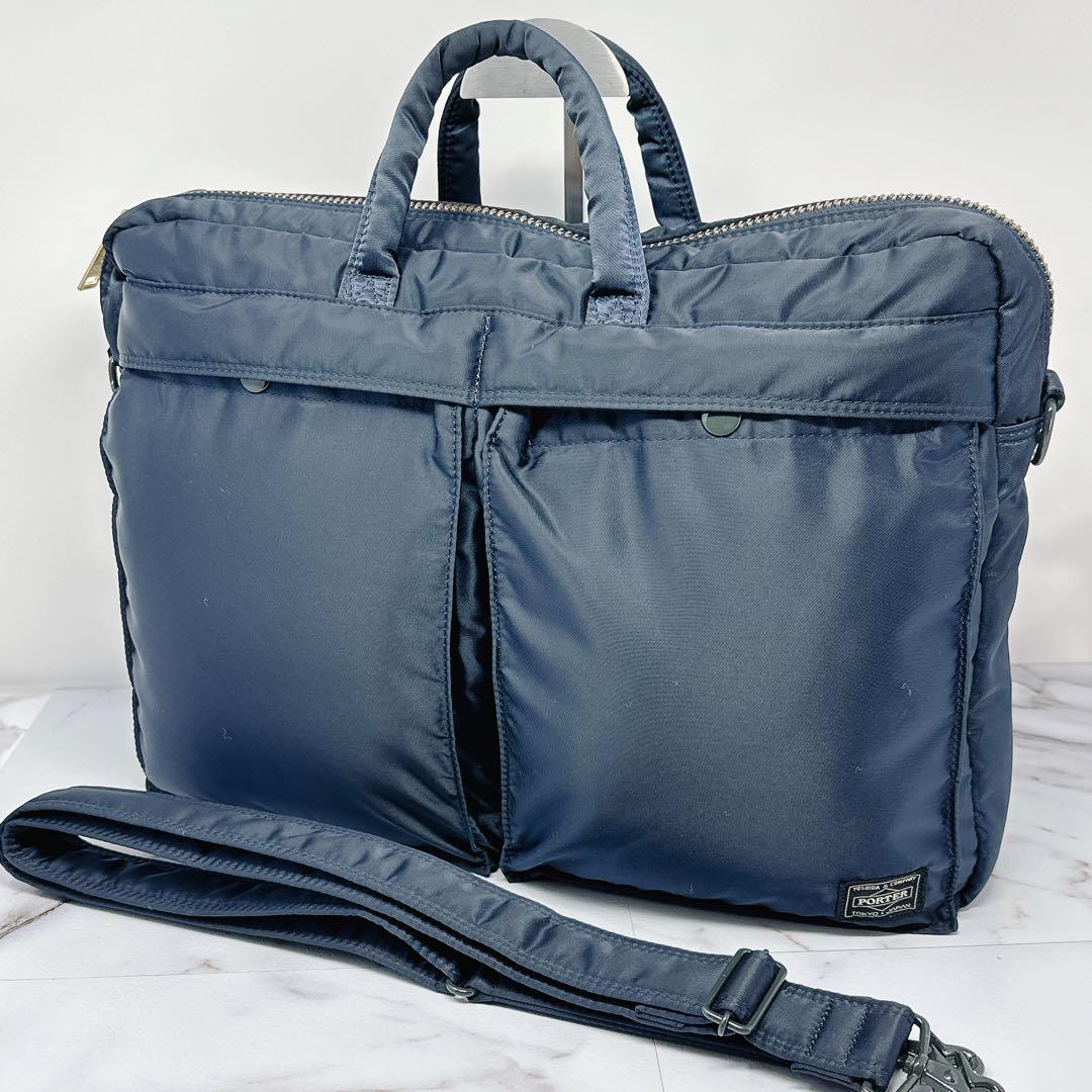 極美品 PORTER タンカー 2way ブリーフケース アイアンブルー メンズ 極美品 PORTER タンカー 2way ブリーフケース アイアンブルー メンズ