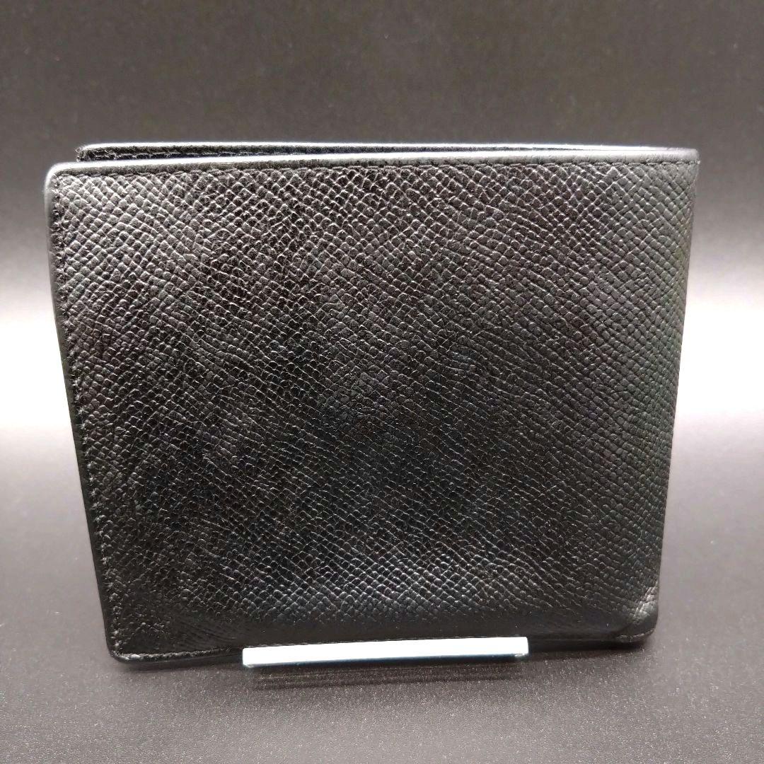 【美品】BVLGARI ブルガリ 二つ折り財布 サフィアーノレザー ブラック
