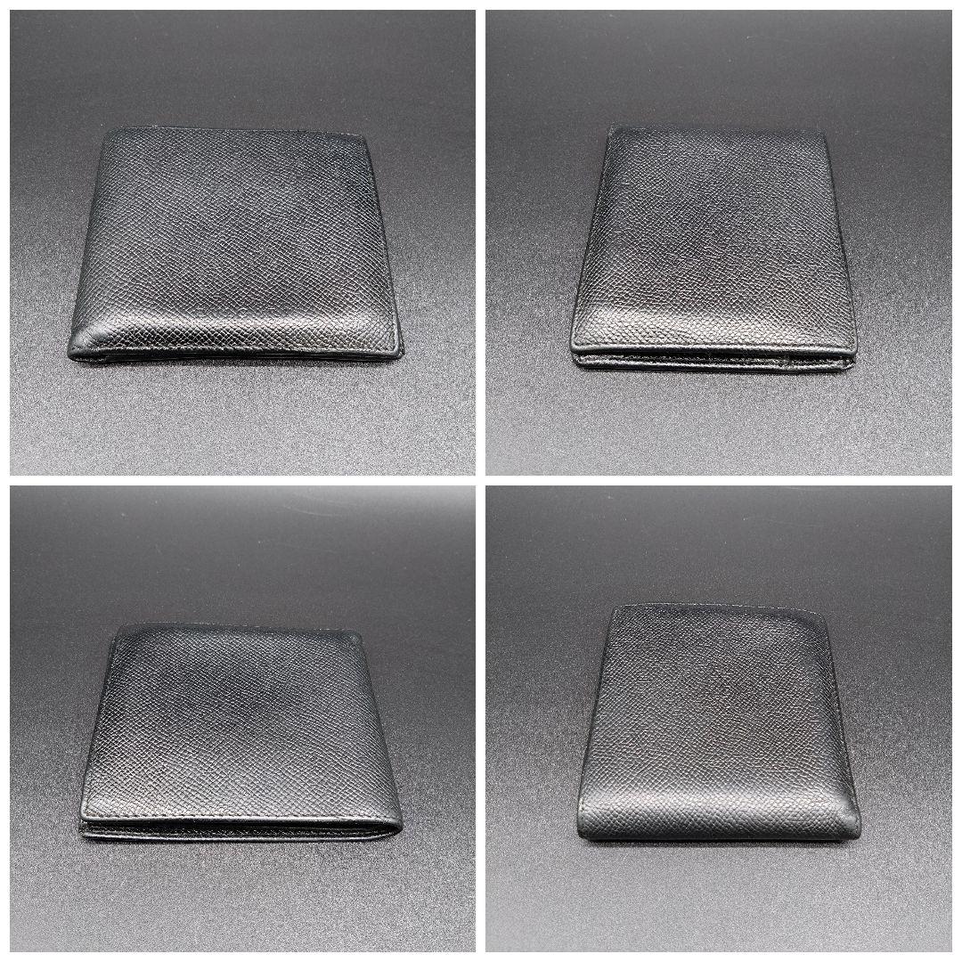 【美品】BVLGARI ブルガリ 二つ折り財布 サフィアーノレザー ブラック