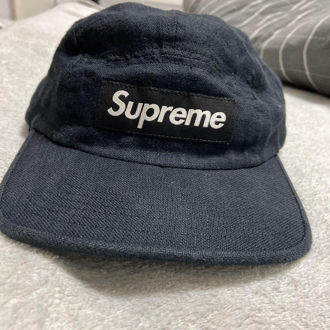 Supreme 黒キャップUSA製