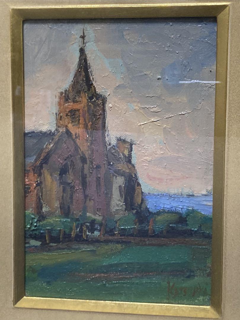 油彩　油絵　肉筆サイン有　風景画　佐藤勝昭