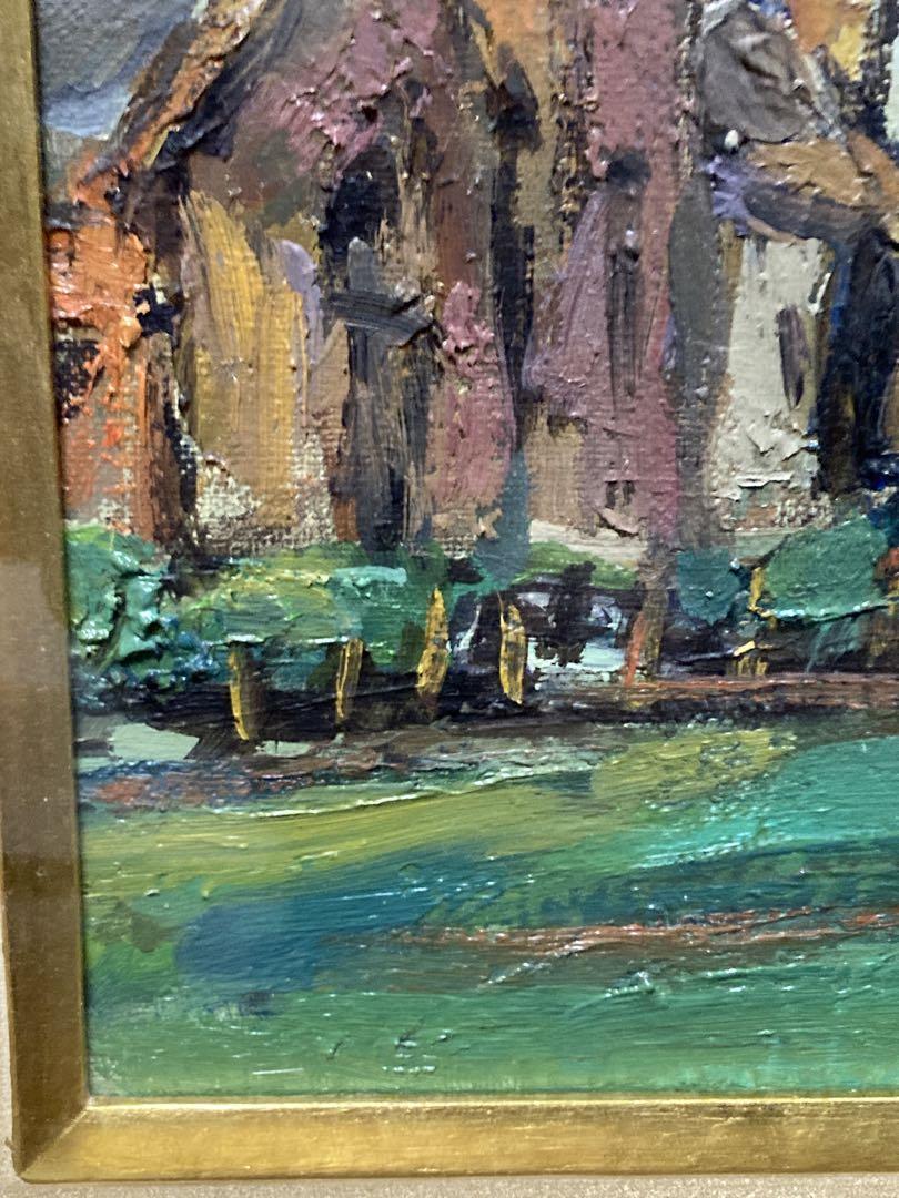 油彩　油絵　肉筆サイン有　風景画　佐藤勝昭