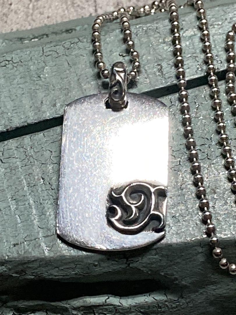 [L] AQUA SILVER / 17g ドックタグ ボールチェーンネックレス L] AQUA SILVER / 17g ドックタグ ボールチェーンネックレス